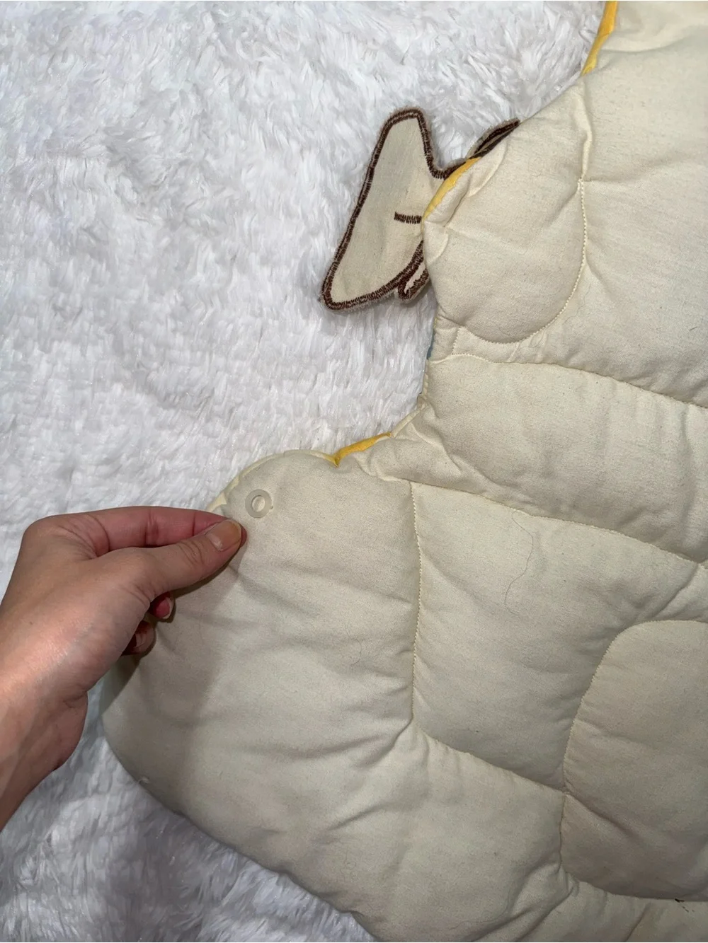Vintage 90s Quilted Winnie the Pooh Honey Pot Baby Blanket Nursery Wall Decor